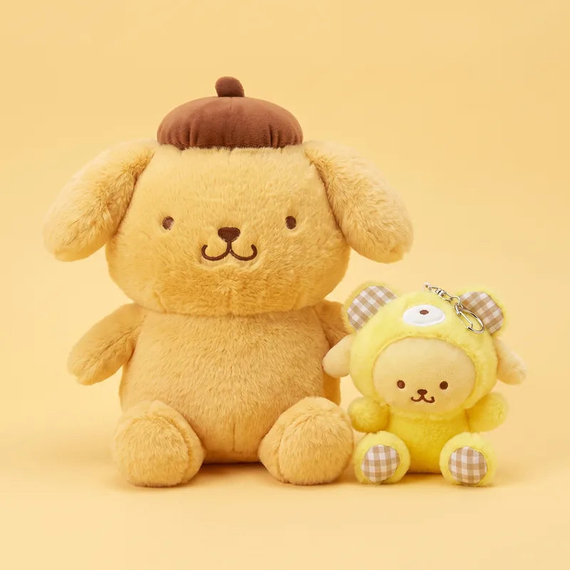Pompompurin : peluches et produits sur fond pastel