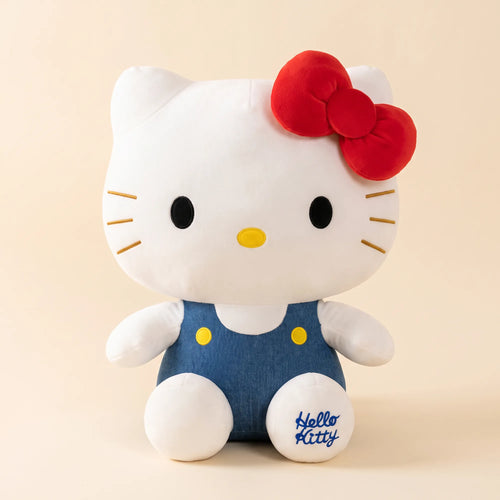 Peluche Hello Kitty 25 cm salopette colorée, vue studio