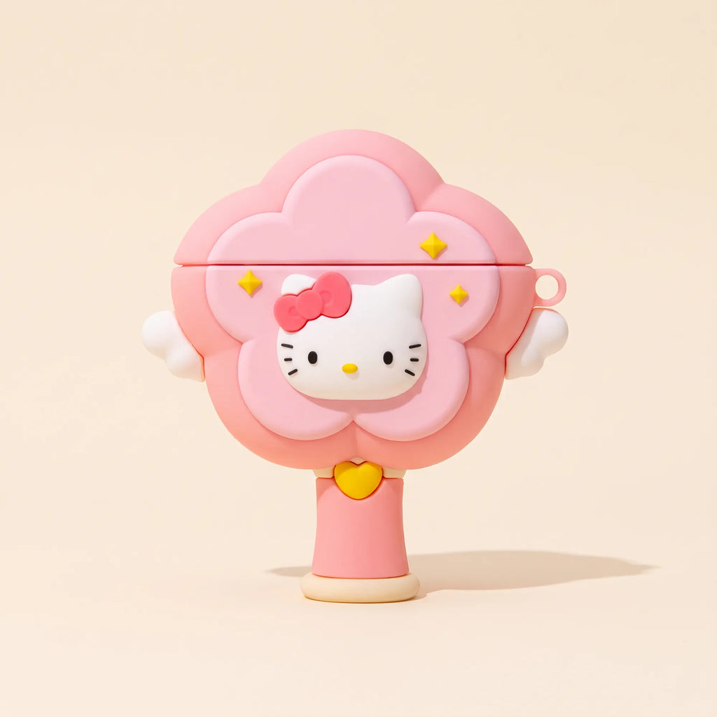Coque AirPods Hello Kitty 3D en silicone, vue studio