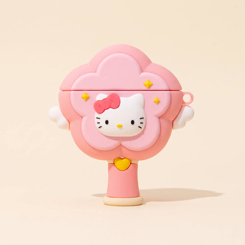 Coque AirPods Hello Kitty 3D en silicone, vue studio