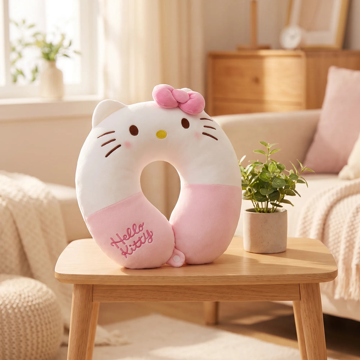 Coussin de voyage Sanrio Characters, en situation