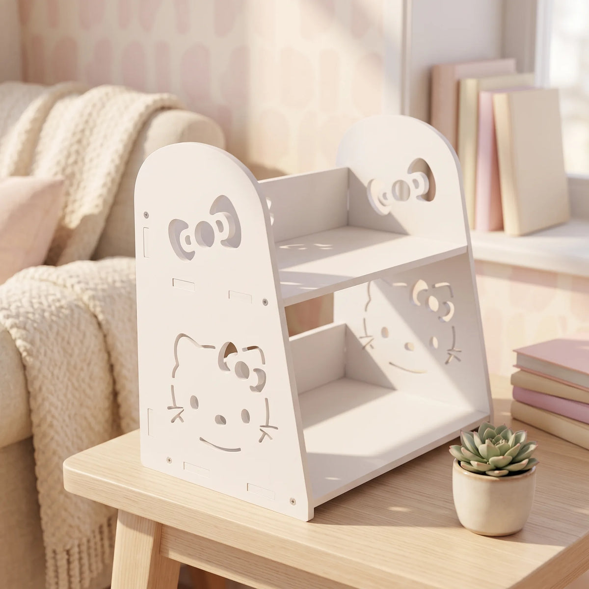 Étagère de bureau Hello Kitty 2 niveaux, en situation