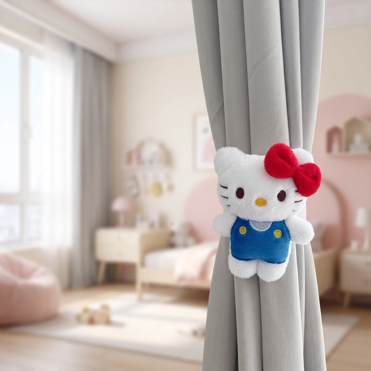 Embrasses de rideaux Hello Kitty, lot de 2, en situation