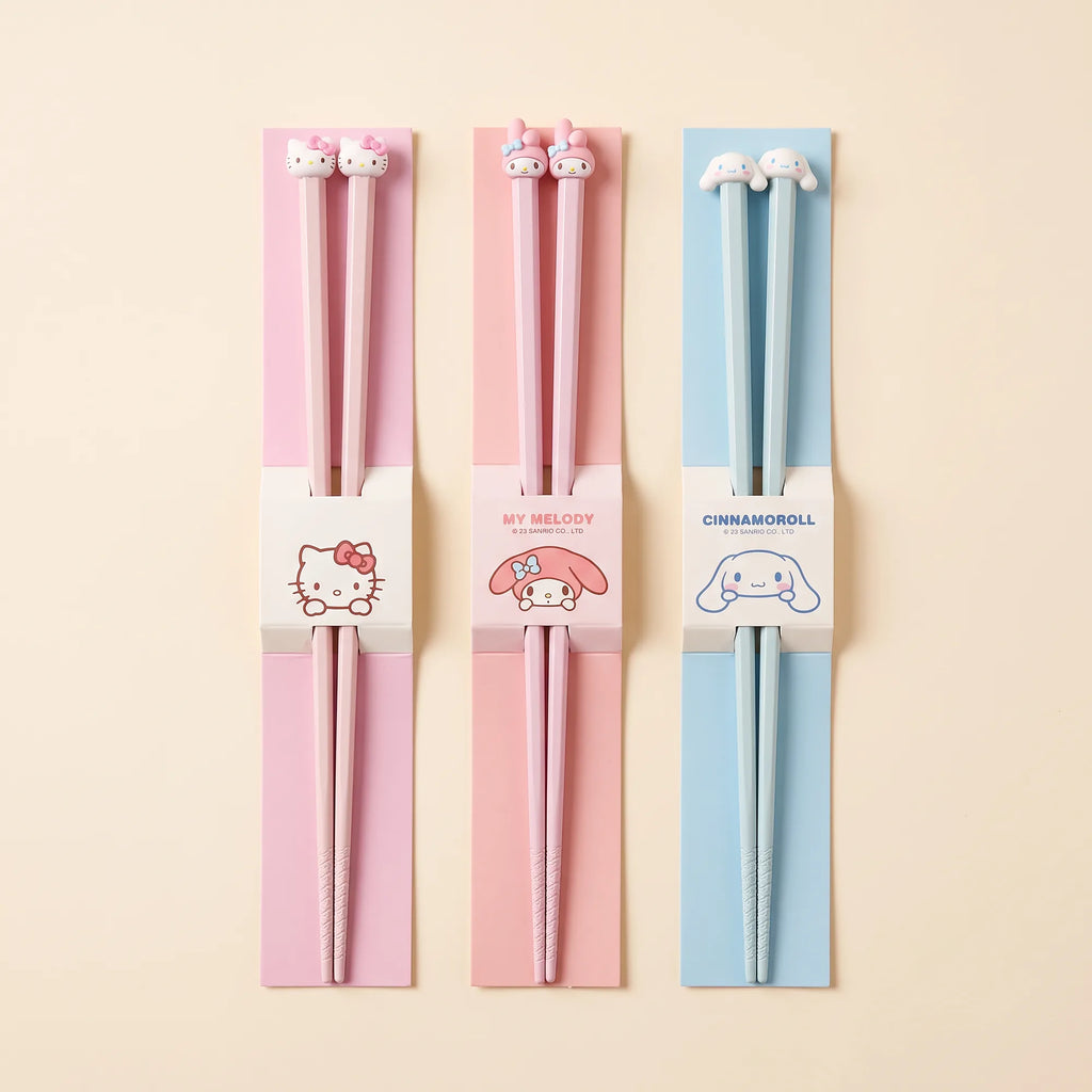 Baguettes en alliage Hello Kitty, My Melody ou Cinnamoroll, vue studio