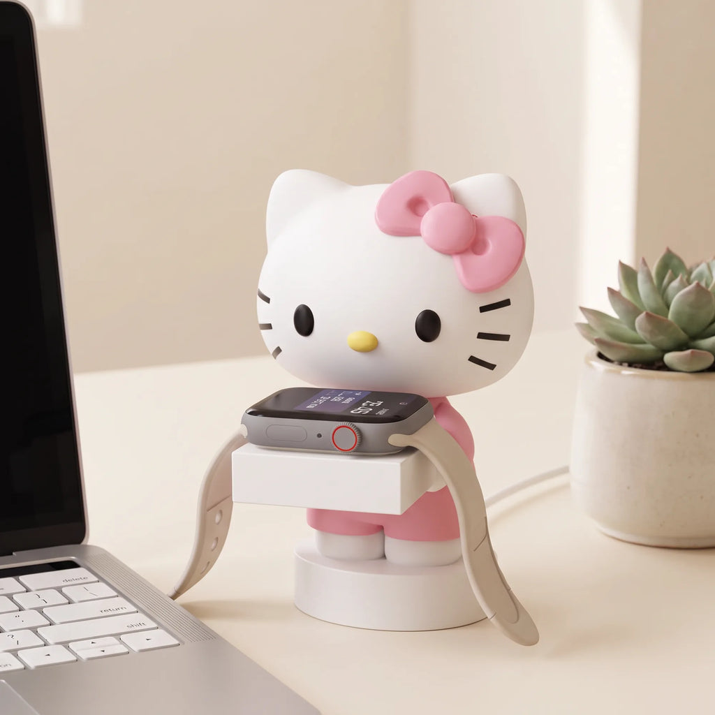 Support de charge Hello Kitty pour montre connectée, en situation