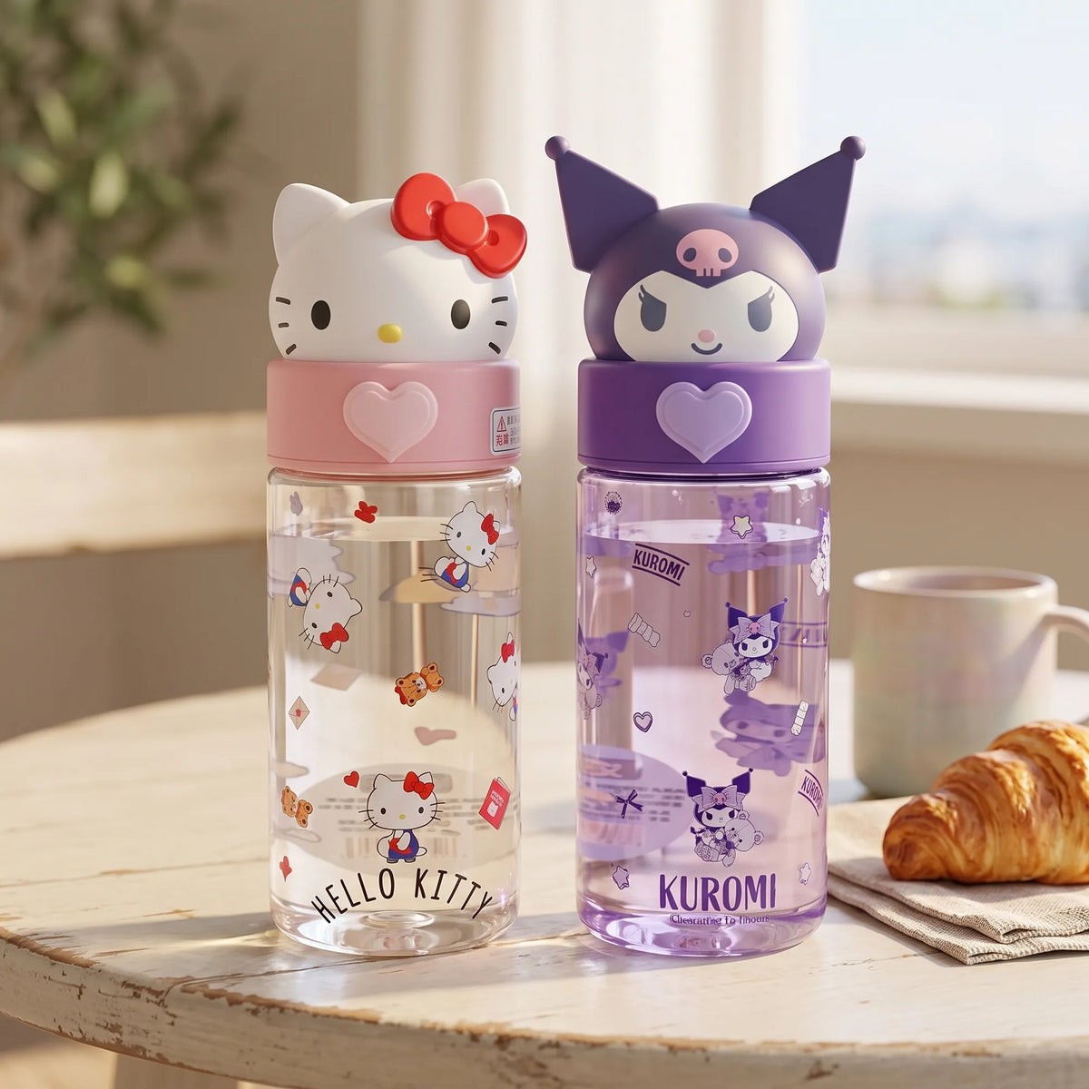 Gourde 500 ml à bouchon figurine Sanrio Characters, en situation