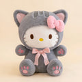 Peluche Hello Kitty chat gris à nœud vichy, 20 à 60 cm, vue studio