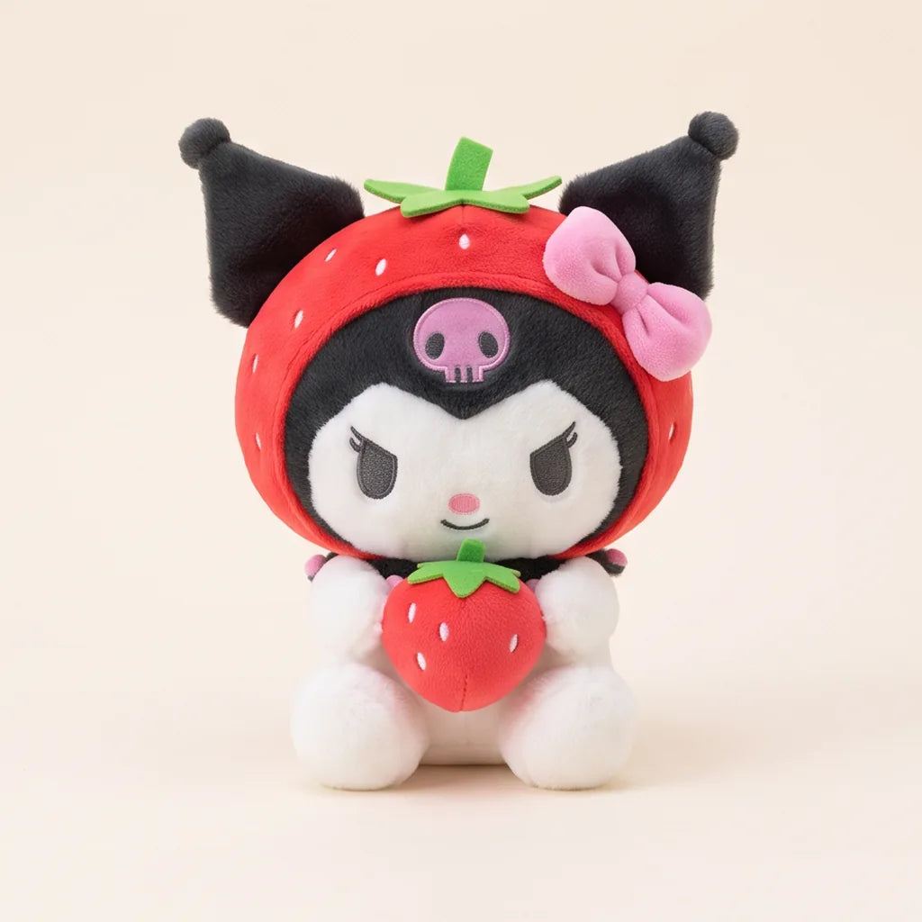 Peluche fraise Kuromi, My Melody ou Cinnamoroll 25 cm — Kuromi fraise