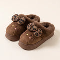 Chaussons Hello Kitty fourrés à nœud léopard — Marron