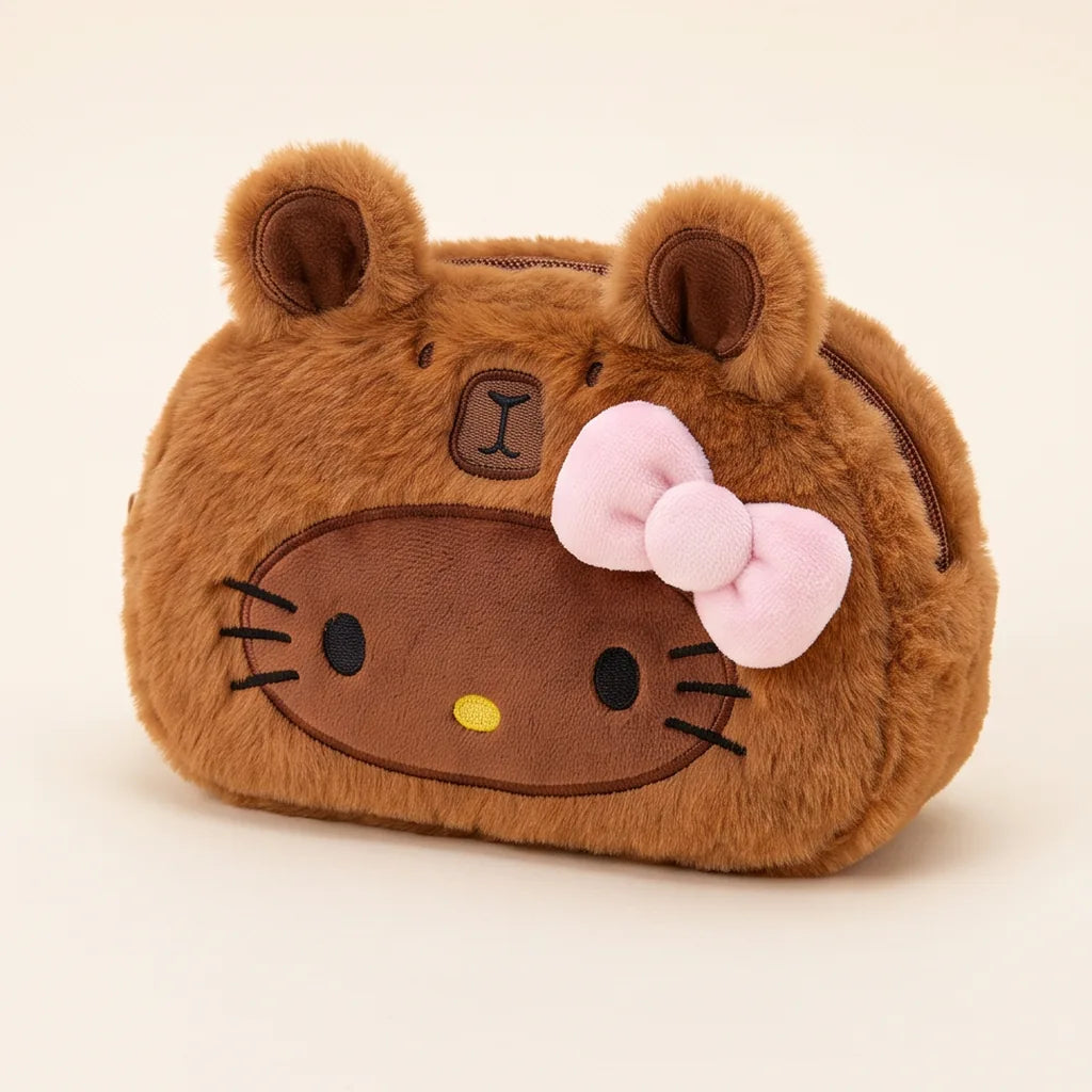 Trousse peluche Hello Kitty déguisée — Marron (ours)