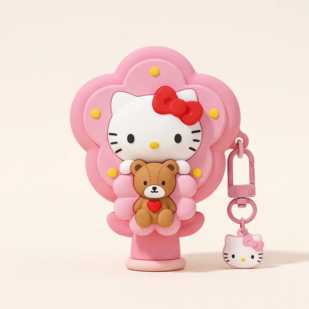 Coque AirPods Hello Kitty 3D en silicone — Kitty et ourson
