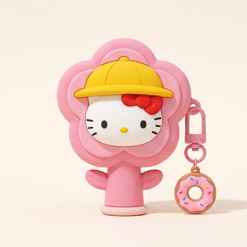 Coque AirPods Hello Kitty 3D en silicone — Chapeau jaune