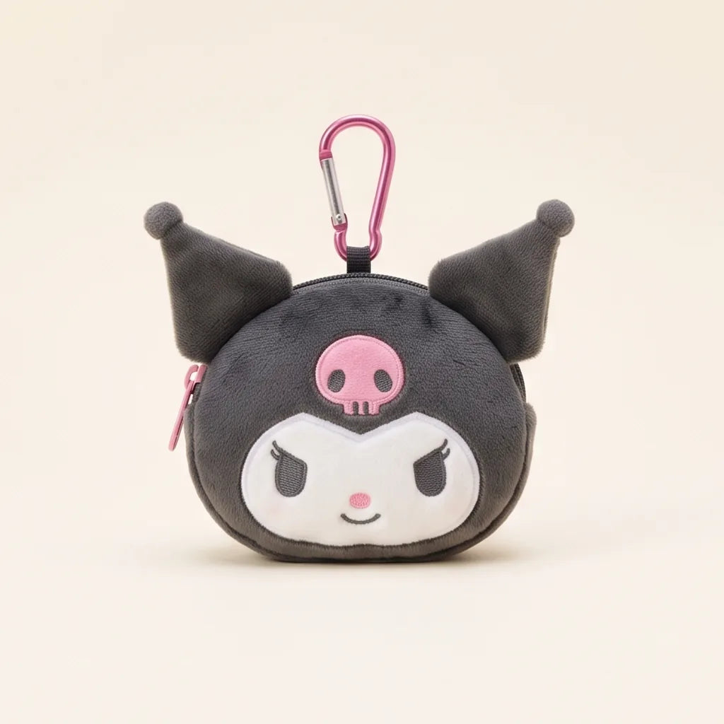 Porte-monnaie peluche à mousqueton Kuromi, Hello Kitty, Cinnamoroll — Kuromi