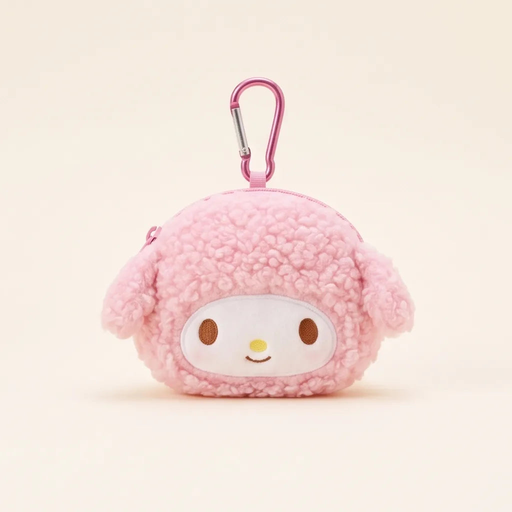 Porte-monnaie peluche à mousqueton Kuromi, Hello Kitty, Cinnamoroll — Piano (l'amie de My Melody)