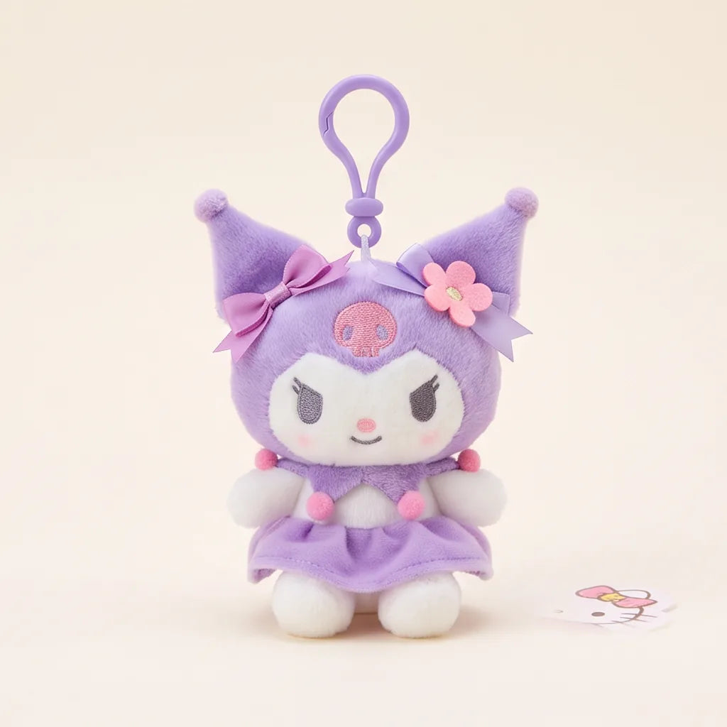 Porte-clés peluche fleuri 10 cm Sanrio Characters — Kuromi