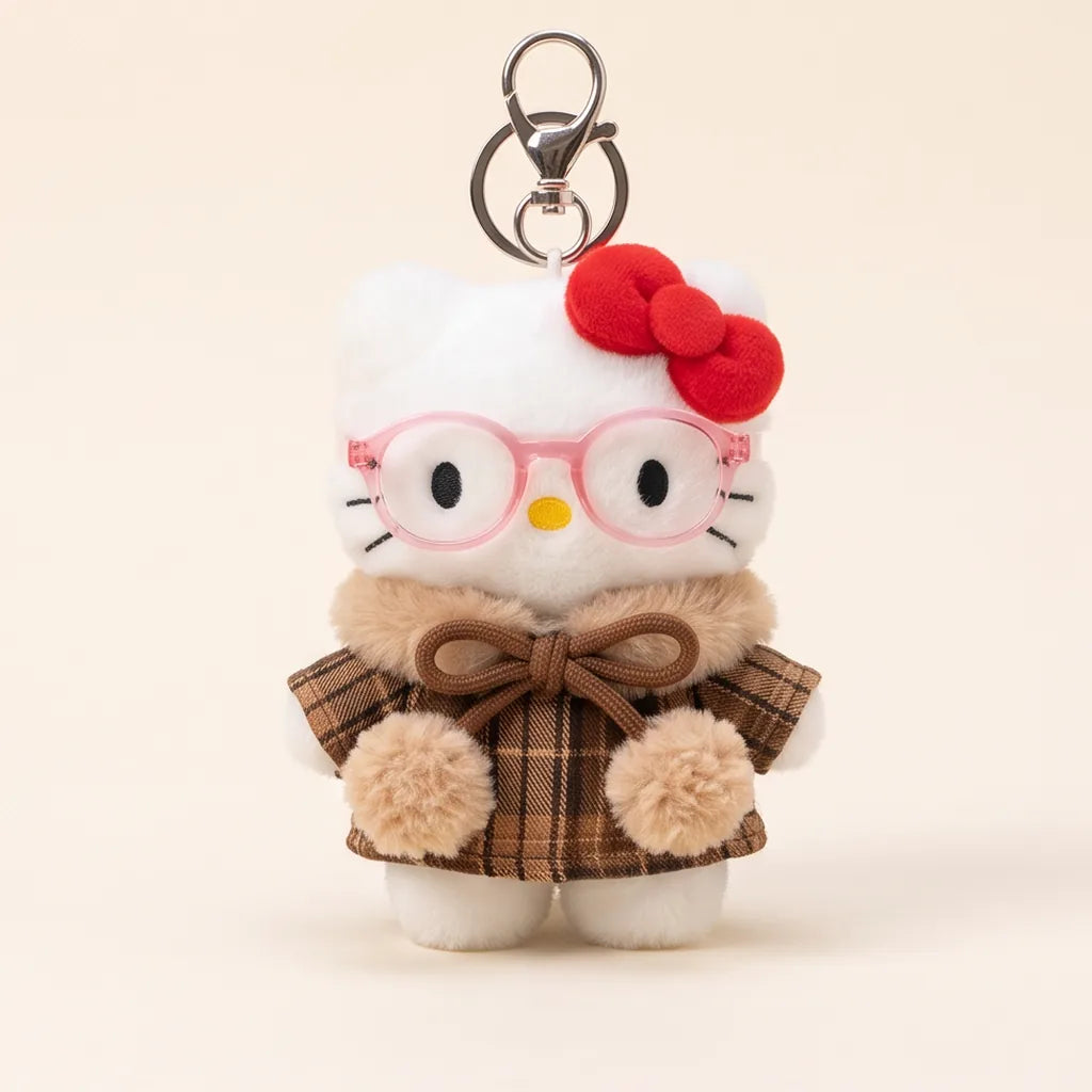 Porte-clés peluche Hello Kitty en tenue — Veste écossaise