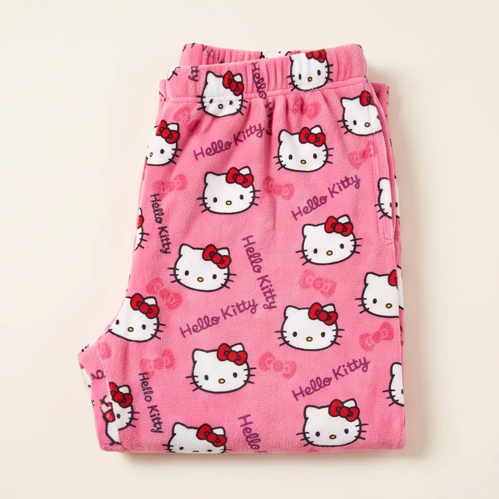 Pantalon de pyjama Hello Kitty en flanelle — Rose corail