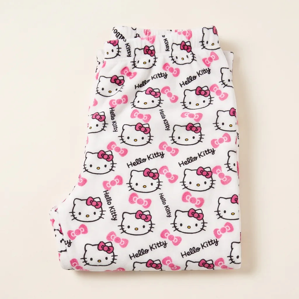 Pantalon de pyjama Hello Kitty en flanelle — Blanc