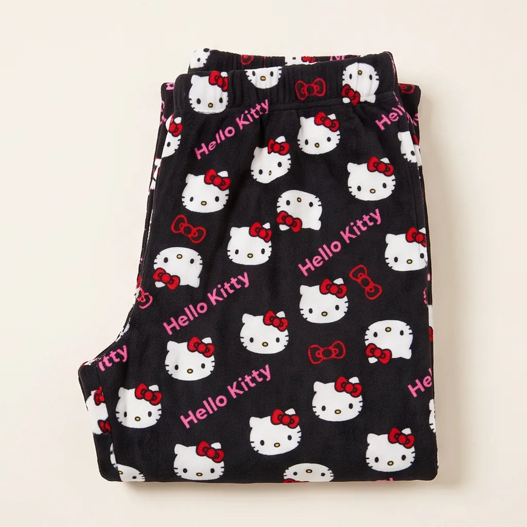 Pantalon de pyjama Hello Kitty en flanelle — Noir et rose