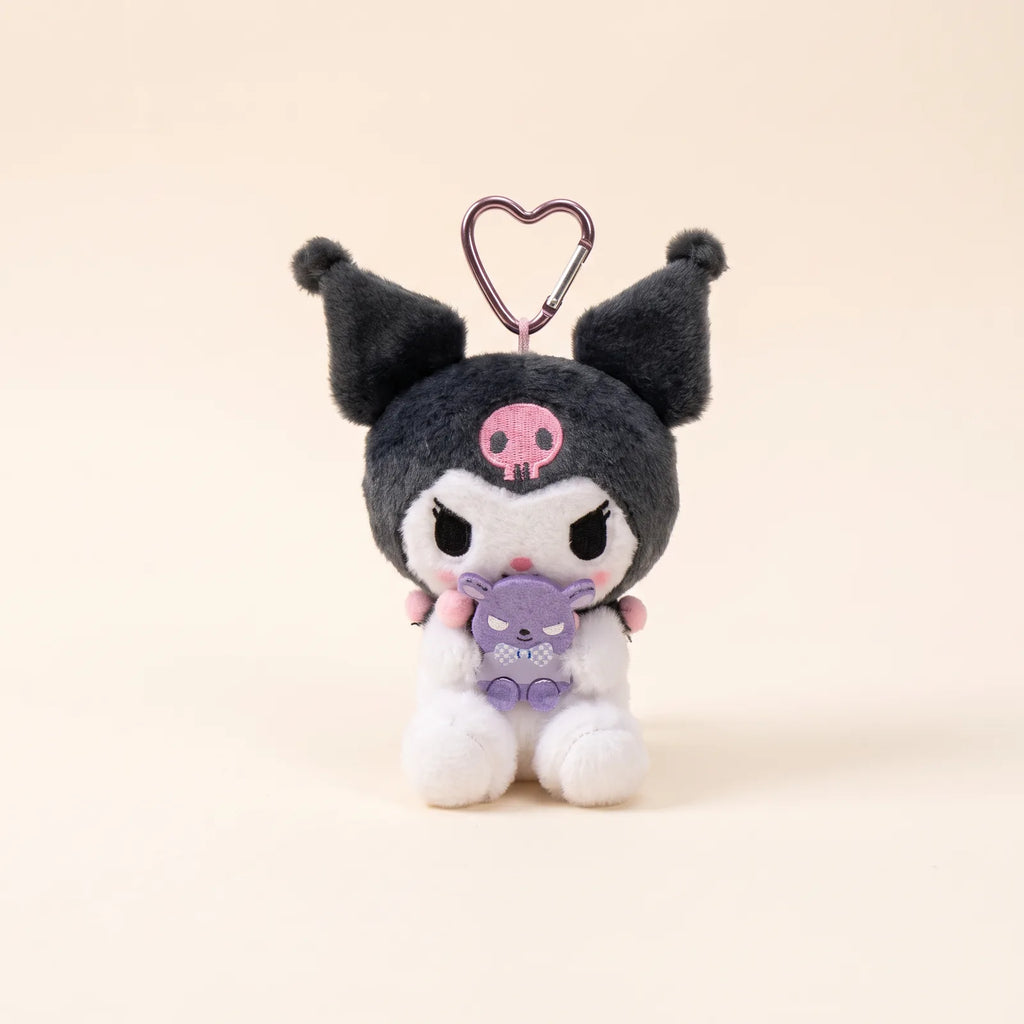 Porte-clés peluche Sanrio Characters avec doudou — Kuromi 14 cm