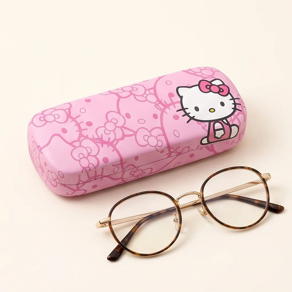Étui à lunettes rigide Hello Kitty — Hello Kitty rose nœuds