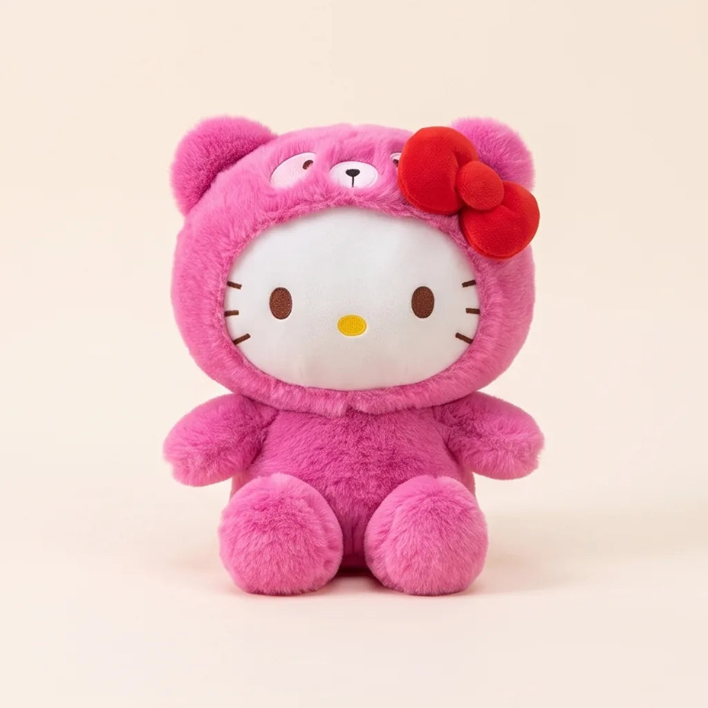 Peluche tie-dye déguisée en ourson Sanrio Characters 25 cm — Hello Kitty fuchsia