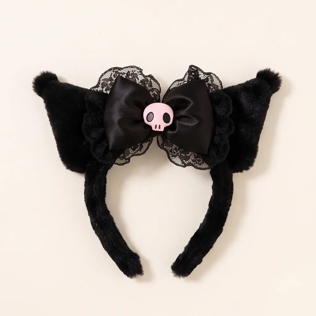 Serre-tête peluche à oreilles My Melody, Hello Kitty ou Kuromi — Kuromi
