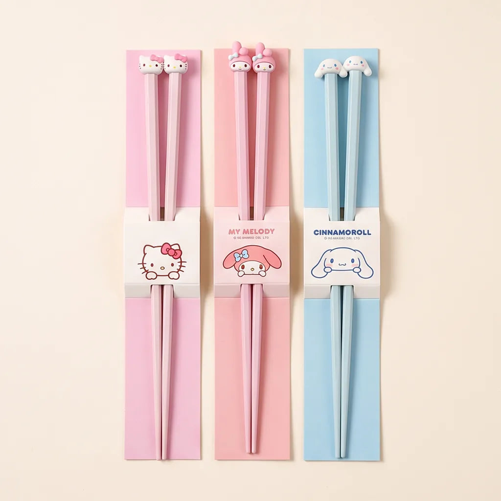 Baguettes en alliage Hello Kitty, My Melody ou Cinnamoroll — Lot de 3 paires