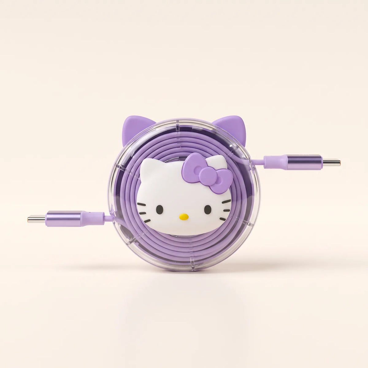 Câble USB-C rétractable 100 W Hello Kitty — Violet