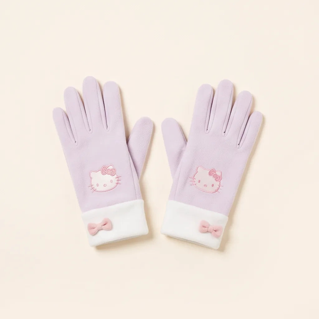 Gants tactiles doublés polaire Hello Kitty — Lilas