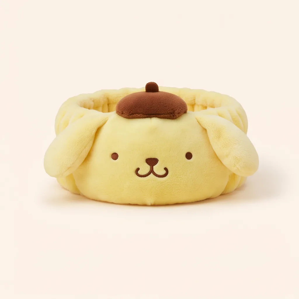 Bandeau spa en peluche Cinnamoroll, My Melody, Pompompurin ou Kuromi — Pompompurin