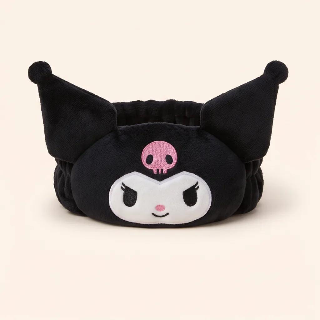 Bandeau spa en peluche Cinnamoroll, My Melody, Pompompurin ou Kuromi — Kuromi