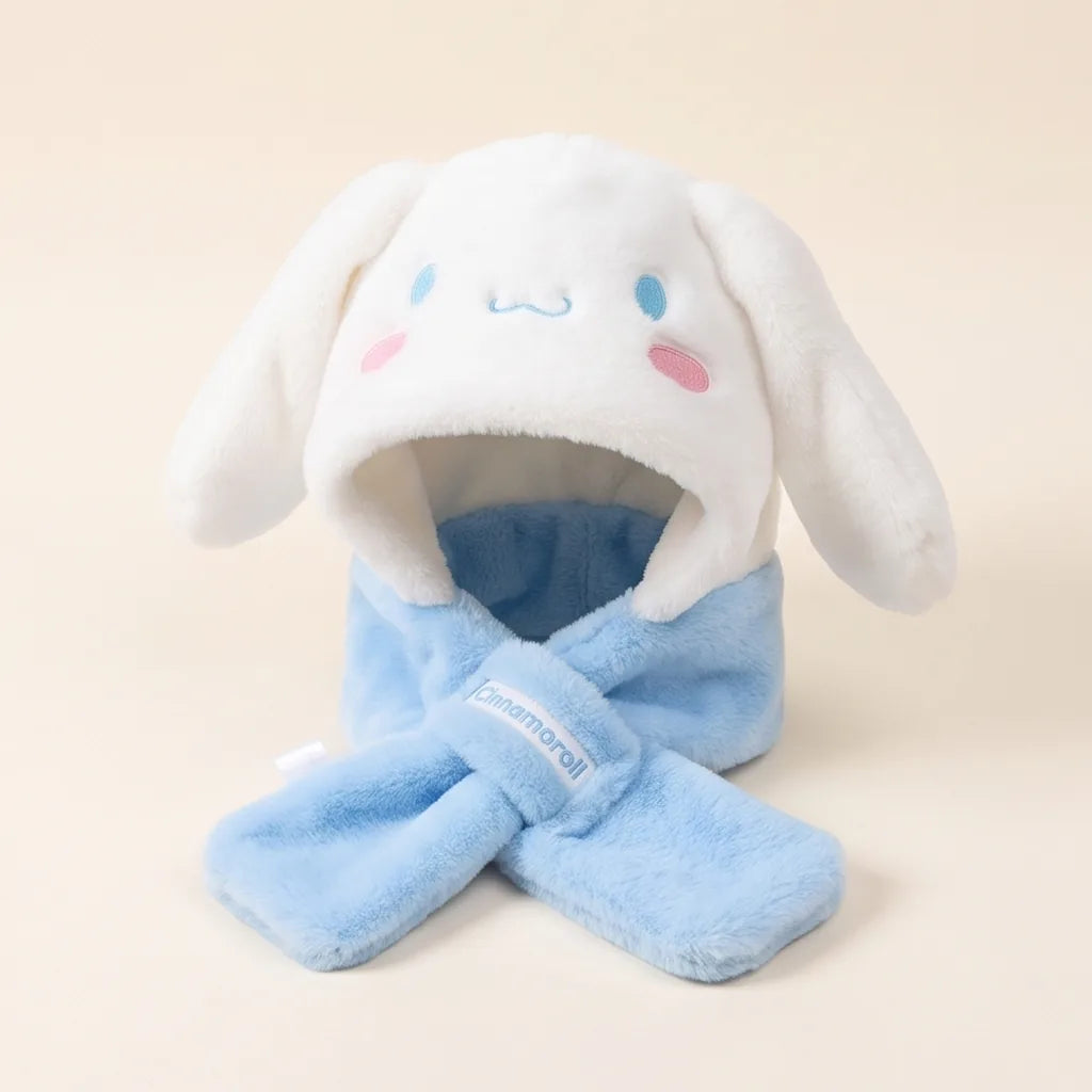 Bonnet-écharpe en peluche Kuromi, Cinnamoroll ou My Melody — Cinnamoroll